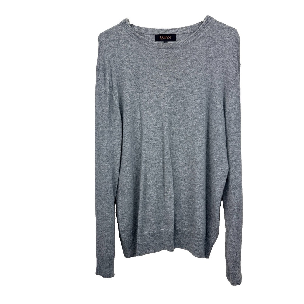 Quince Gray Mongolian Cashmere Crewneck Pullover Sweater Minimalist LARGE - Picture 6 of 13